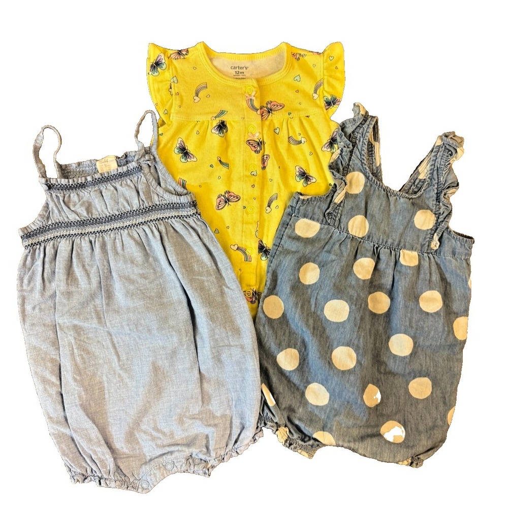 Baby Summer Rompers Girls 12 Months Clothes Outfits Lot Bundle Toddler Butterfly